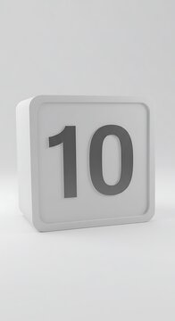 白い立方体 数字10