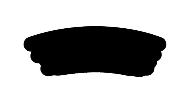 Flat black vector shape with three rounded finger-like undulations on 