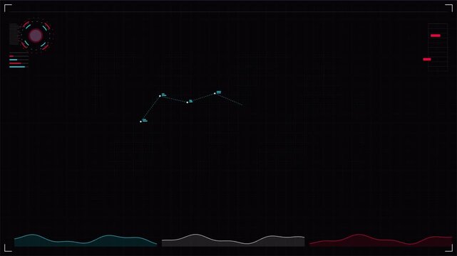 Business user interface showing stock market graph chart with rising and falling indicators, financial data visualization 4k video