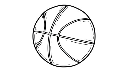 Basketball ball line art drawing with basketball, equipment © Rana