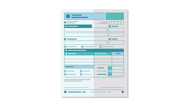 Flat design vector illustration of a generic business document form