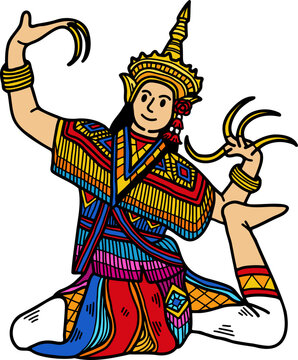 illustration of Thai classical dance Nora