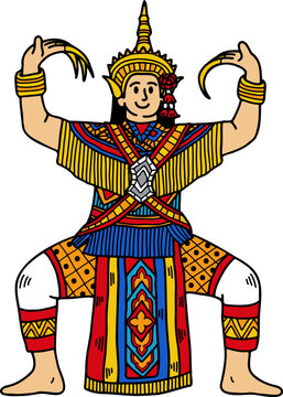 illustration of Thai classical dance Nora
