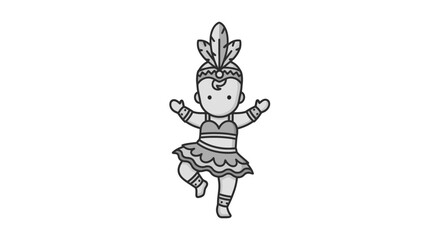 Fototapeta premium Baby Dancer in Festive Carnival Costume