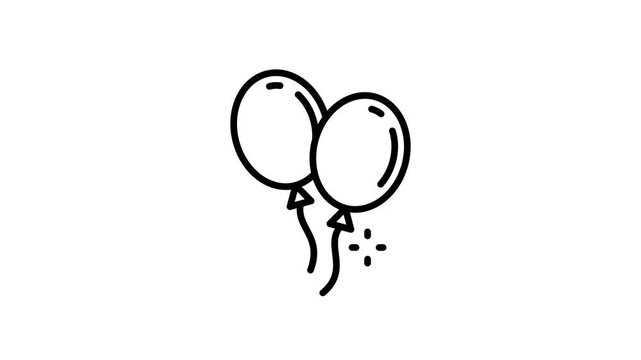 Balloons decoration animated icon for event, party, festival, birthday, wedding, fun, entertainment, anniversary, celebration and other