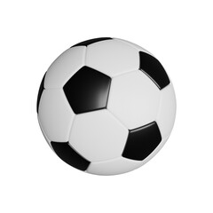 Naklejka premium Classic black and white soccer ball on transparent background