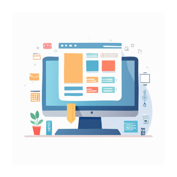 Flat design smartphone with app icons