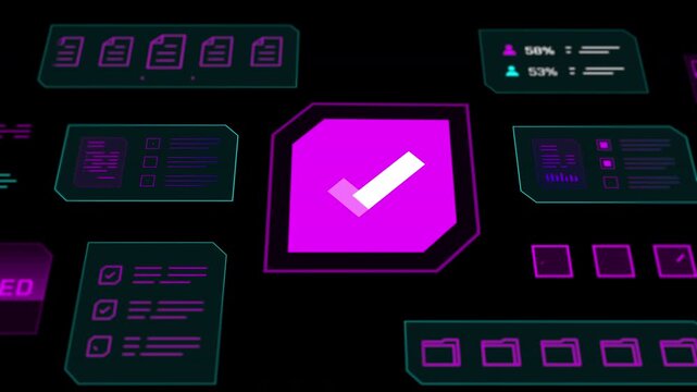 Network dashboard visualizing successful cloud infrastructure deployments and verified system checkmarks.