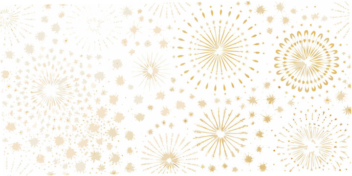 Fireworks star pattern with gold and beige tones on a white background