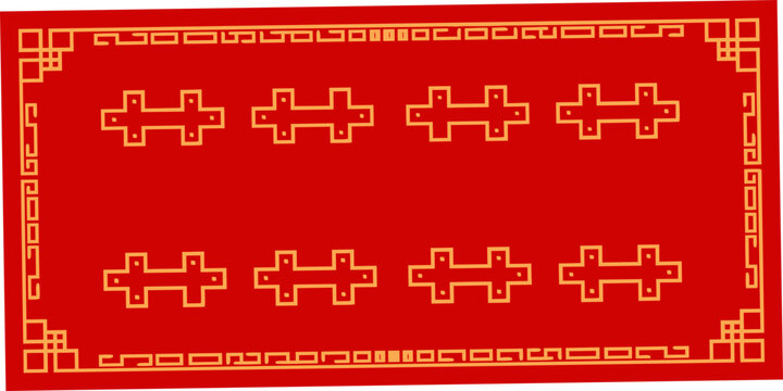Traditional decorative corner pattern on a red background
