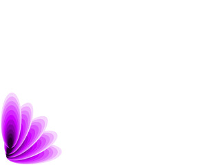 Obraz premium Abstract purple concentric circles corner border isolated on transparent background with copy space