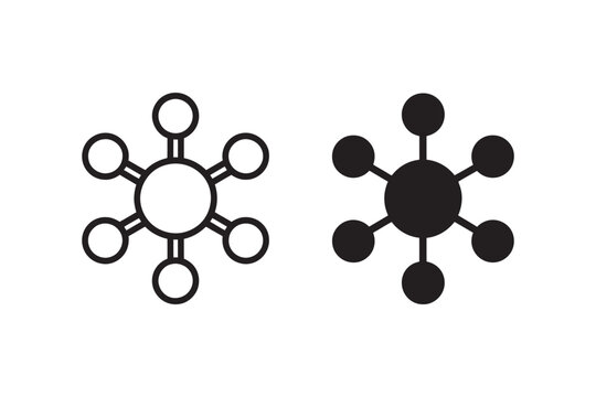 Molecule icon design element set modern chemistry graphics showing atomic structure bonding science research biotechnology and medical innovation concept