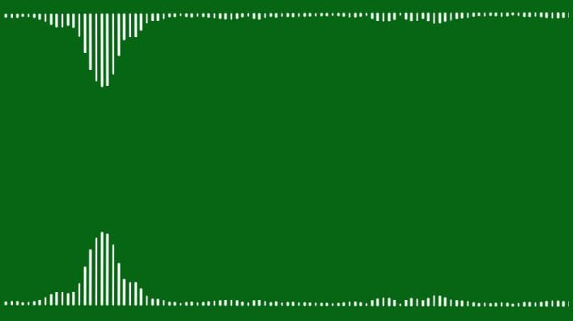 Futuristic circular soundwave loop featuring reactive audio frequencies, dynamic spectrum animation and digital music visualization on a deep green screen background. 4k