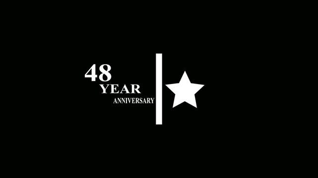 66 Years Anniversary Motion Graphic 4K footage with star.  Particles and Number, Animated 66 years  Wishes ,white  Background with alpha channel 4k animation video.