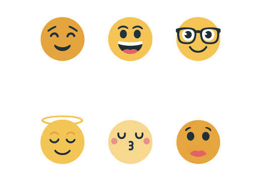 modern flat design vector Facebook emoji set, different social network reactions, like love haha wow sad angry icons, UI feedback and engagement concept, isolated on white background.