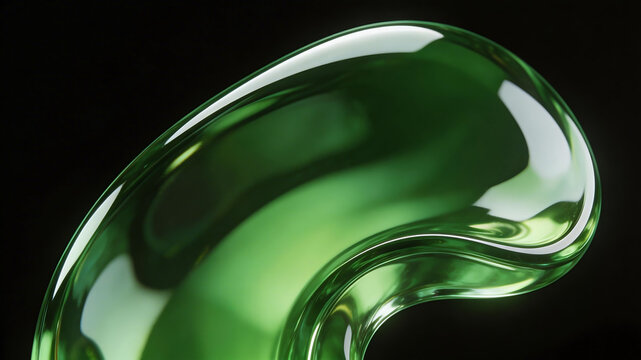 Green liquid form on black background ideal for sleek commercial backgrounds and title sequences