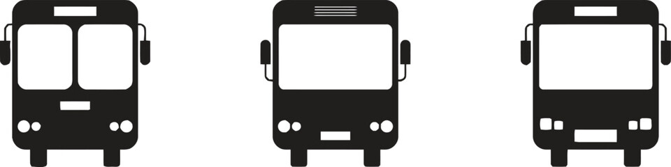 Three different bus front view silhouettes © HALIMA