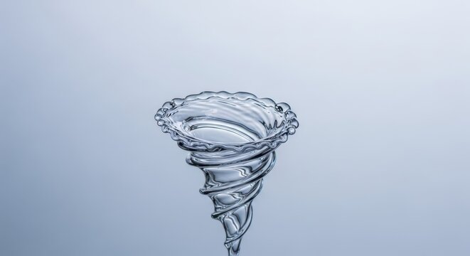 Elegant water vortex sculpture with intricate swirling patterns and droplet edges