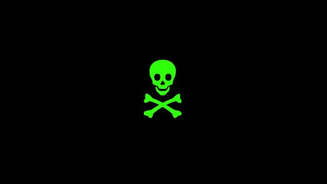Abstract shape icon of human danger skull design decorations.skull and crossbones icon animation.