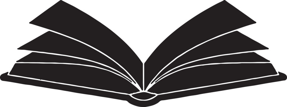 Open book icon with fanned pages simple vector graphic study material knowledge source reading material literature icon learning resource graphic resources design element knowledge