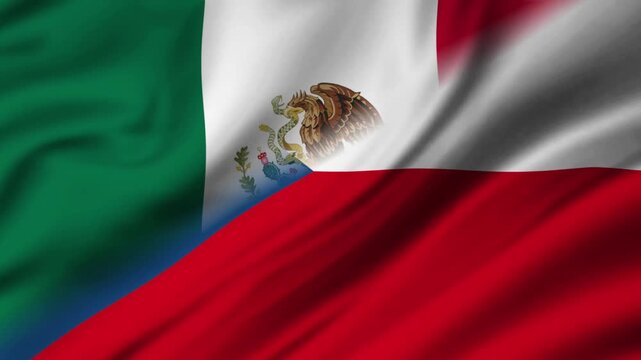 Mexico vs Czech Republic flag versus vertical layout loop