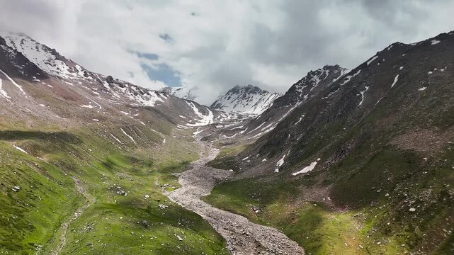 Aerial Mountains landscape in Kazakhstan