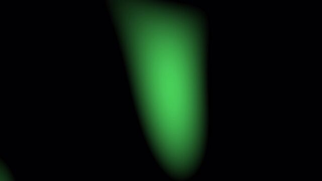 Bright vibrant green amorphous light leaks overlay featuring large luminous soft patches sweeping seamlessly over black background 4K UHD