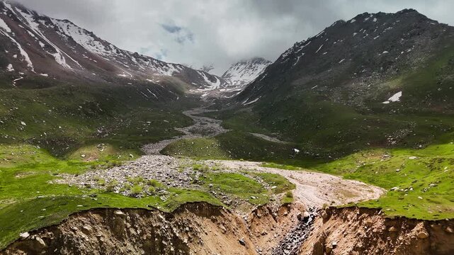 Aerial Mountains landscape in Kazakhstan