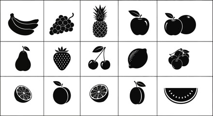 Collection of fruit icons © Pabitra