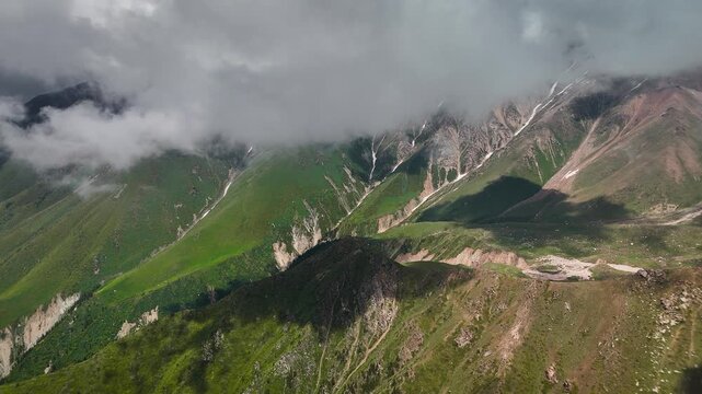 Aerial Mountains landscape in Kazakhstan