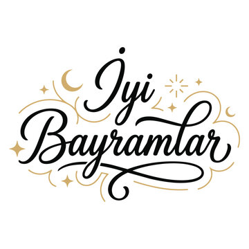 Iyi bayramlar elegant calligraphic holiday greeting with bayramlar calligraphy greeting celebration typography lettering traditional religion