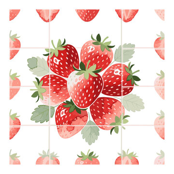 Seamless Watercolor strawberry  Pattern, Fresh Summer Fruit Background for Textile and Wrapping Paper, for design or anything 