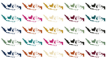 Obraz premium Collection of colorful whale illustrations in various shades and styles, arranged in a grid pattern
