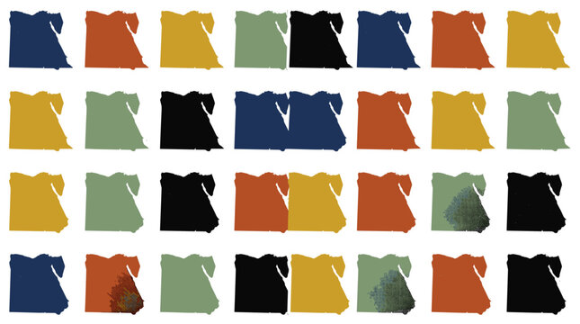 Collection of colorful paint swatches arranged in a grid pattern showcasing various vibrant shades