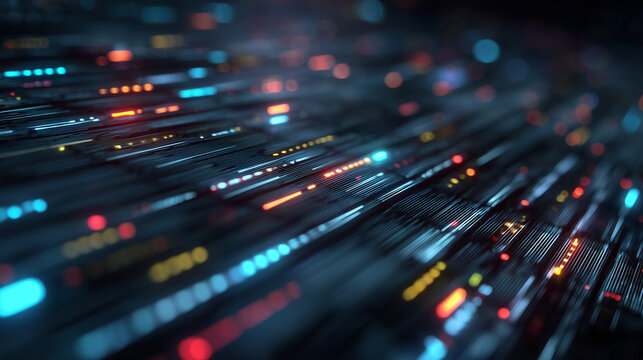 Dynamic data flow visualization digital realm abstract art futuristic environment close-up view technology concept