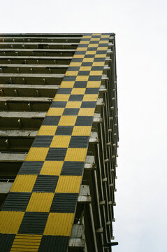 Parking building with Checkered Pattern