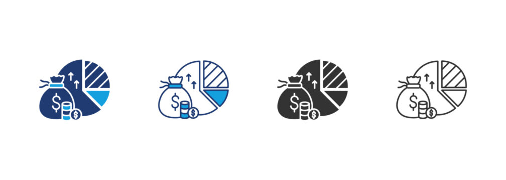 Profit Margin Icon Set Multiple Style Collection