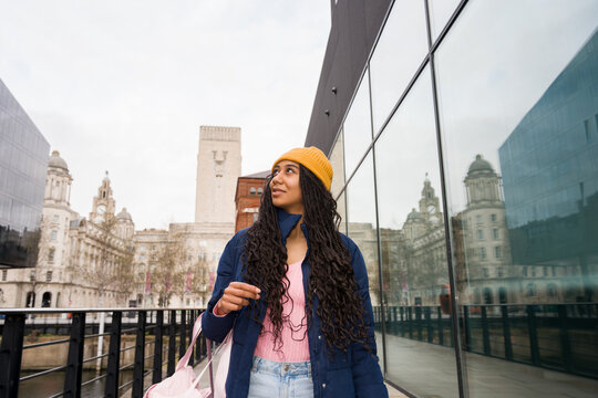 Woman Walking In Liverpool, United Kingdom
