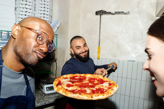 Hot pizza, cool staff