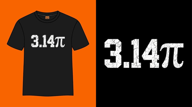 Mathematical Pi Constant 3.14&pi; Design on a Black T-shirt, perfect for science and math enthusiasts