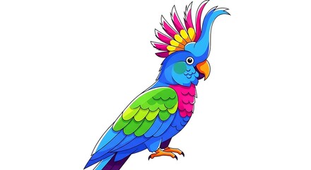 Obraz premium Colorful parrot with vibrant plumage perched on branch.