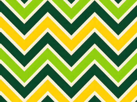 Vibrant Geometric Zigzag Chevron Pattern Featuring Green and Yellow Alternating Stripes for Stylish Modern Interior Design Backgrounds