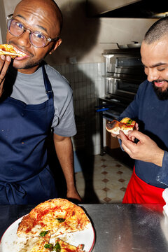 Professional pizza tasters