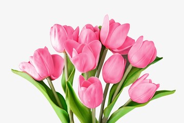 Obraz premium Pink tulip bouquet image, spring aesthetic