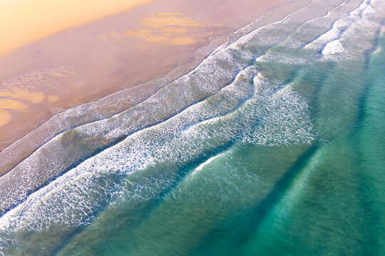 Top down aerial drone view of Godfreys Beach Stanley Tasmania