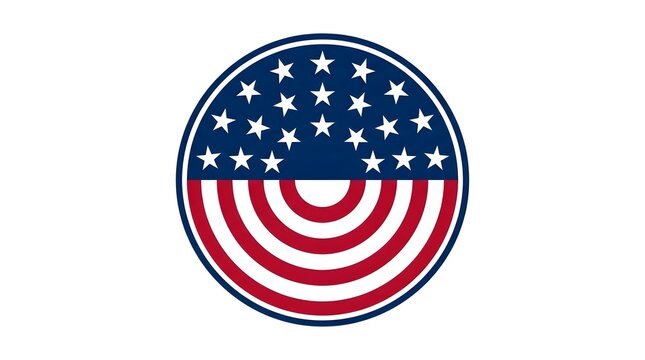 Circular american flag emblem with stars and stripes patriotic symbol for united states branding