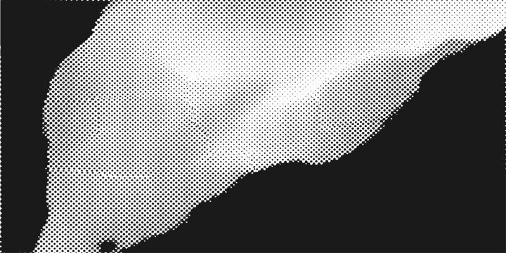 Black and white abstract world map vector background with halftone dots and global continent pattern design
