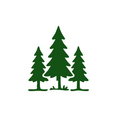 Fototapeta premium Pine Trees Forest Nature Camping Outdoor Vector Icon Illustration