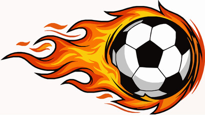 Fototapeta premium Flaming Soccer Football Ball Illustration - Fiery Vector Graphic