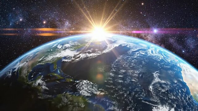 Sunrise Over Earth From Space | Majestic Planet View